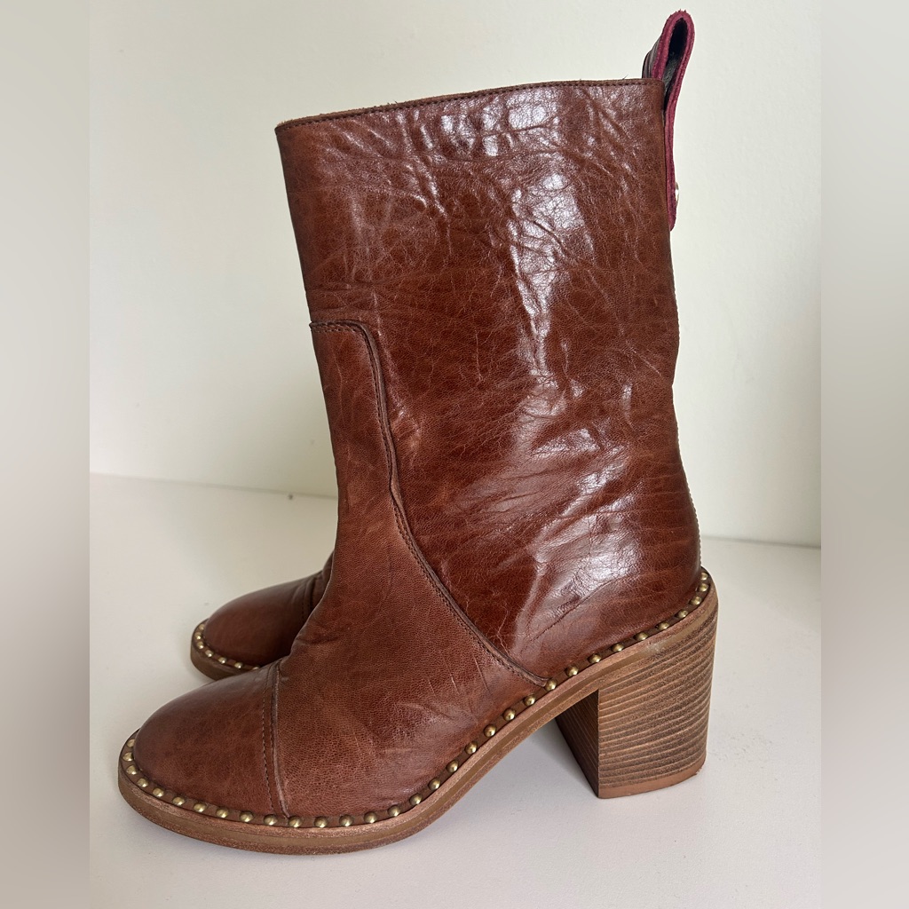 Zadig & Voltaire Empress Clous Brown Leather Boots